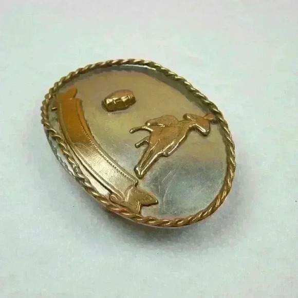 Vintage Belt Buckle Western Rodeo Barrel Racing Metal Ornate Scroll Trophy Award - Picture 4 of 12